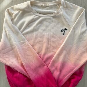 Marine Layer Pink Gradient Sweater with Palm Embroidery
